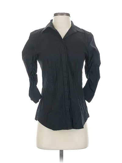 Pre-owned Ann Taylor 3/4 Sleeve Button Down Shirt In Black