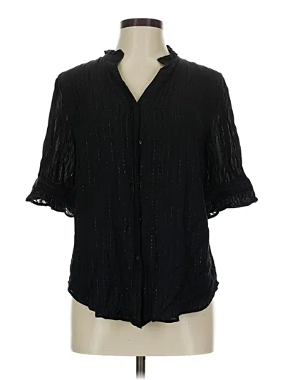 Pre-owned Ann Taylor 3/4 Sleeve Button Down Shirt In Black
