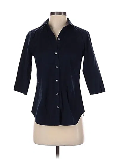 Pre-owned Ann Taylor 3/4 Sleeve Button Down Shirt In Black