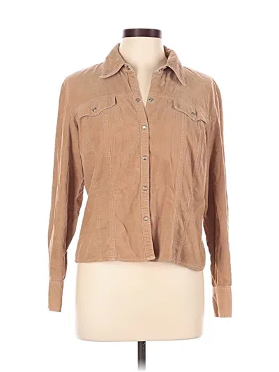 Pre-owned Ann Taylor 3/4 Sleeve Button Down Shirt In Brown