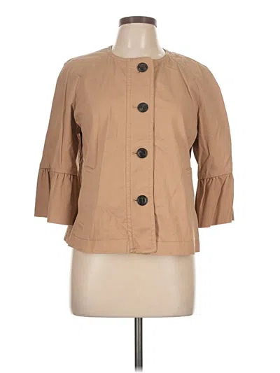 Pre-owned Ann Taylor 3/4 Sleeve Button Down Shirt In Brown