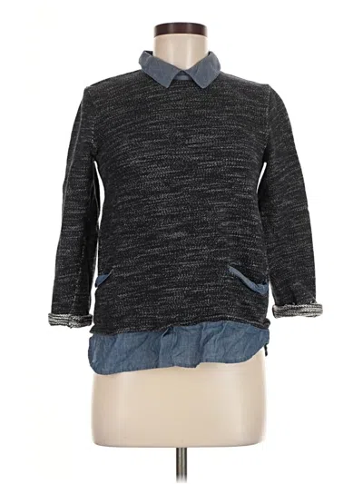 Pre-owned Ann Taylor 3/4 Sleeve Button Down Shirt In Gray