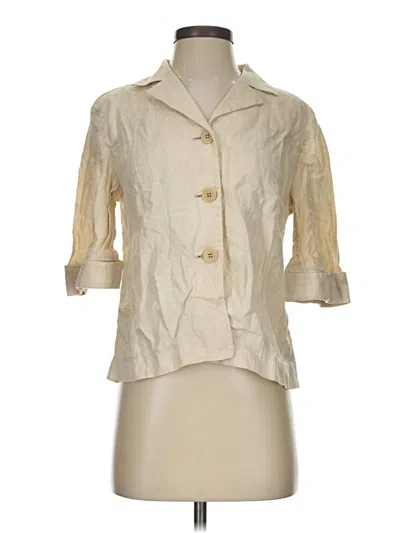 Pre-owned Ann Taylor 3/4 Sleeve Button Down Shirt In Ivory