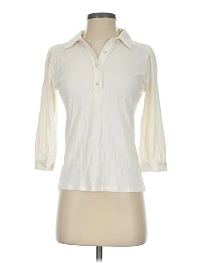 Pre-owned Ann Taylor 3/4 Sleeve Button Down Shirt In Ivory