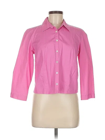 Pre-owned Ann Taylor 3/4 Sleeve Button Down Shirt In Pink