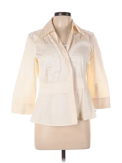 Pre-owned Ann Taylor 3/4 Sleeve Button Down Shirt In White