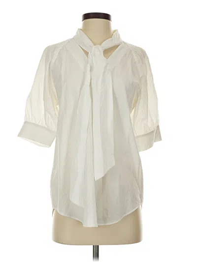 Pre-owned Ann Taylor 3/4 Sleeve Button Down Shirt In White