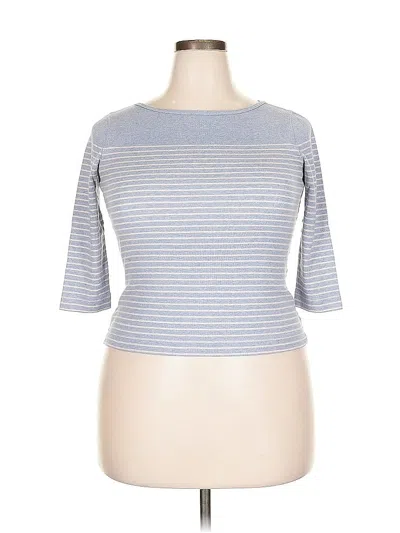 Pre-owned Ann Taylor 3/4 Sleeve T-shirt In Blue