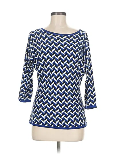 Pre-owned Ann Taylor 3/4 Sleeve T-shirt In Blue