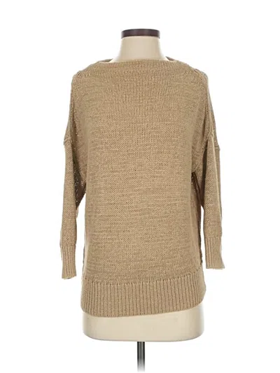 Pre-owned Ann Taylor 3/4 Sleeve T-shirt In Brown