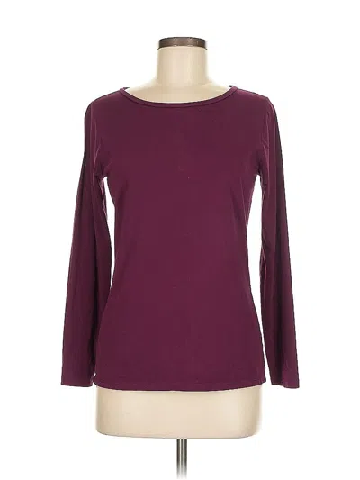 Pre-owned Ann Taylor 3/4 Sleeve T-shirt In Burgundy
