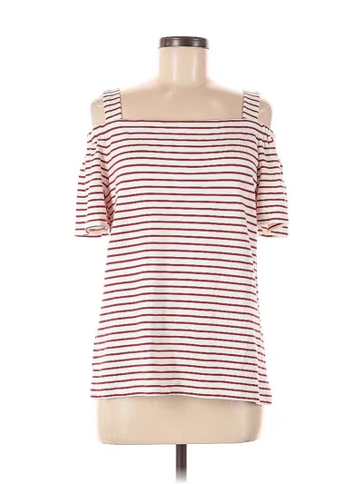 Pre-owned Ann Taylor 3/4 Sleeve T-shirt In Burgundy