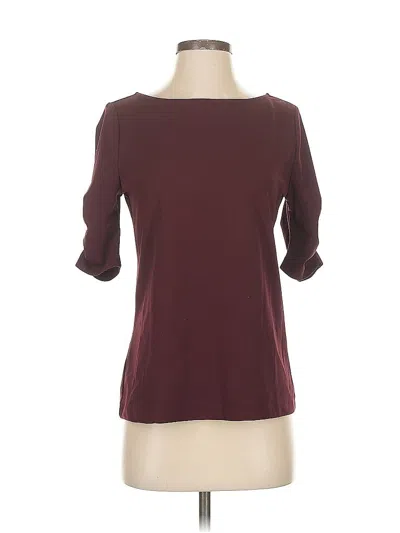 Pre-owned Ann Taylor 3/4 Sleeve T-shirt In Burgundy