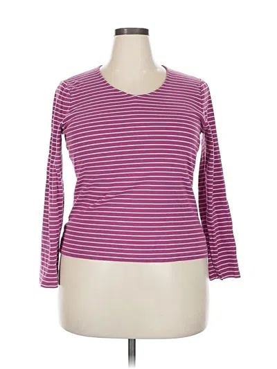 Pre-owned Ann Taylor 3/4 Sleeve T-shirt In Burgundy