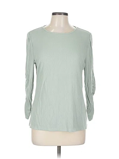 Pre-owned Ann Taylor 3/4 Sleeve T-shirt In Green