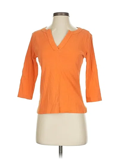 Pre-owned Ann Taylor 3/4 Sleeve T-shirt In Orange