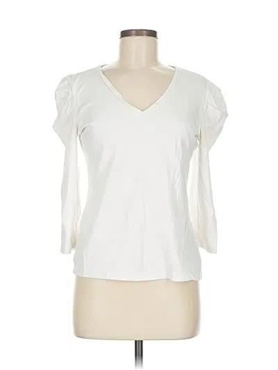 Pre-owned Ann Taylor 3/4 Sleeve T-shirt In White