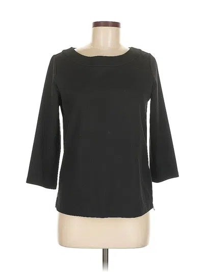 Pre-owned Ann Taylor 3/4 Sleeve Top Black Boatneck Tops