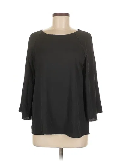 Pre-owned Ann Taylor 3/4 Sleeve Top Black Boatneck Tops