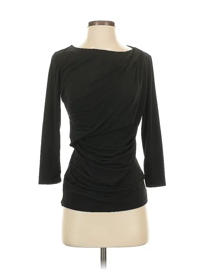 Pre-owned Ann Taylor 3/4 Sleeve Top Black Boatneck Tops