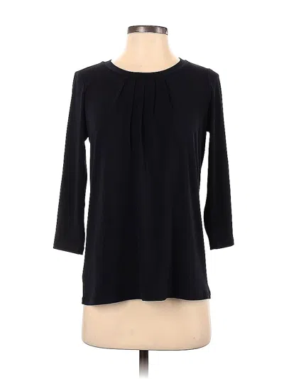 Pre-owned Ann Taylor 3/4 Sleeve Top Black Boatneck Tops