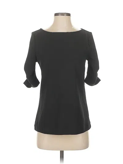 Pre-owned Ann Taylor 3/4 Sleeve Top Black Boatneck Tops