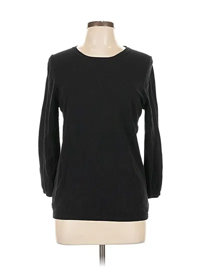 Pre-owned Ann Taylor 3/4 Sleeve Top Black Boatneck Tops