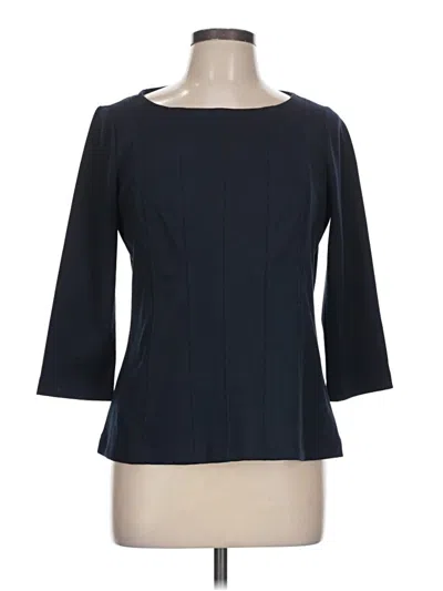 Pre-owned Ann Taylor 3/4 Sleeve Top Black Boatneck Tops