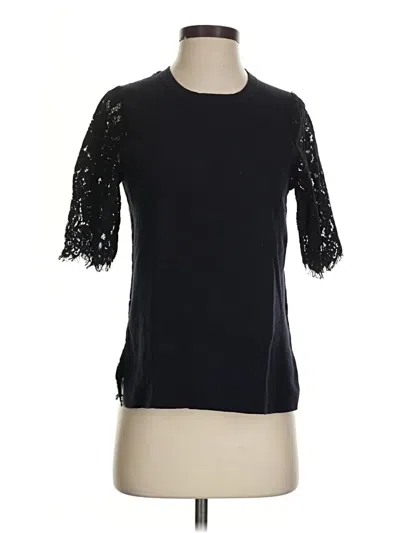 Pre-owned Ann Taylor 3/4 Sleeve Top Black Crew Neck Tops