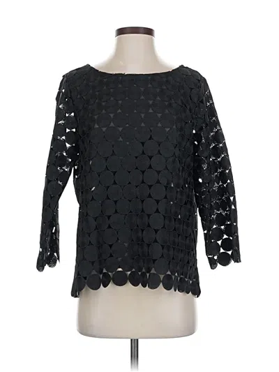 Pre-owned Ann Taylor 3/4 Sleeve Top Black Square Neckline Tops