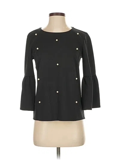 Pre-owned Ann Taylor 3/4 Sleeve Top Black Square Neckline Tops