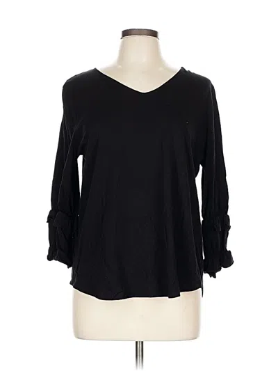 Pre-owned Ann Taylor 3/4 Sleeve Top Black V Neck Tops