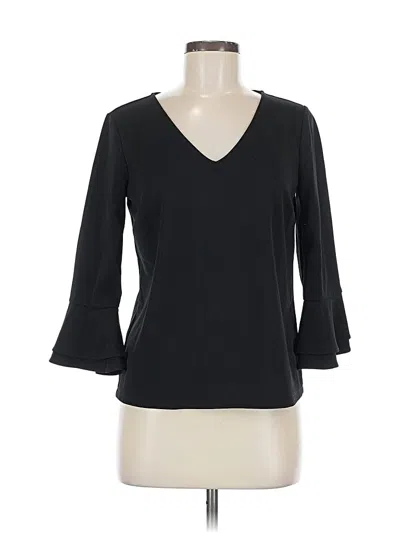Pre-owned Ann Taylor 3/4 Sleeve Top Black V Neck Tops