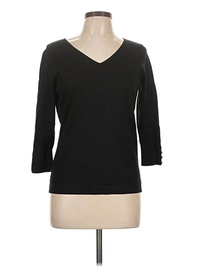 Pre-owned Ann Taylor 3/4 Sleeve Top Black V Neck Tops