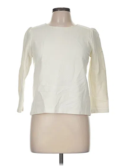 Pre-owned Ann Taylor 3/4 Sleeve Top Ivory Boatneck Tops
