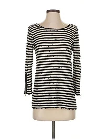 Pre-owned Ann Taylor 3/4 Sleeve Top Ivory Boatneck Tops In White