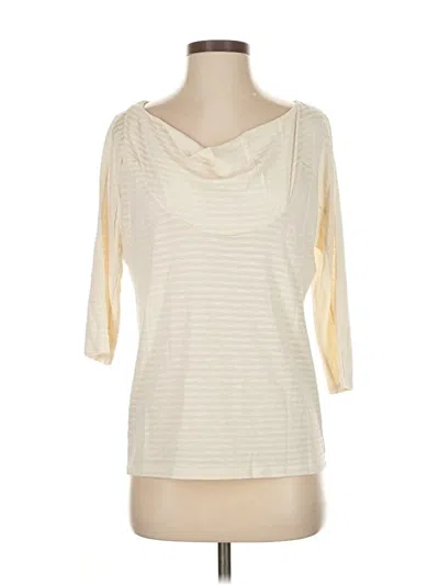 Pre-owned Ann Taylor 3/4 Sleeve Top Ivory Cowl Neck Tops In White