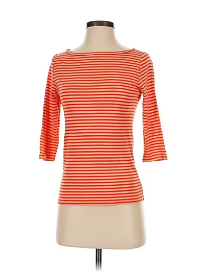 Pre-owned Ann Taylor 3/4 Sleeve Top Orange Boatneck Tops