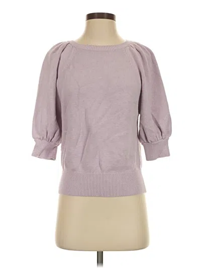 Pre-owned Ann Taylor 3/4 Sleeve Top Purple Boatneck Tops