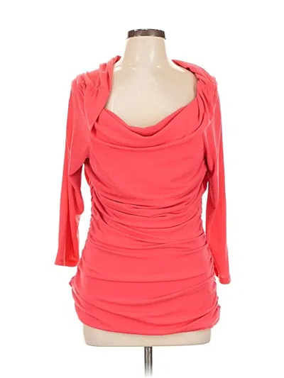 Pre-owned Ann Taylor 3/4 Sleeve Top Red Cowl Neck Tops