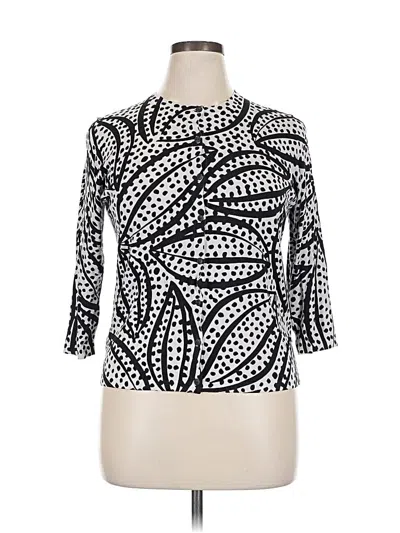 Pre-owned Ann Taylor 3/4 Sleeve Top Silver Boatneck Tops