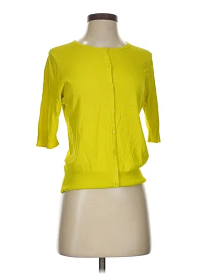 Pre-owned Ann Taylor 3/4 Sleeve Top Yellow Square Neckline Tops
