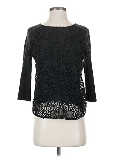 Pre-owned Ann Taylor 3/4 Sleeve T-shirt In Black