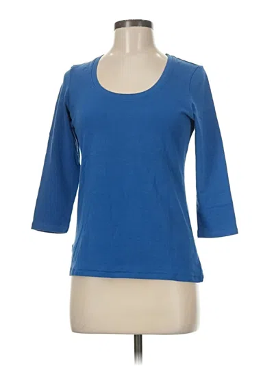 Pre-owned Ann Taylor 3/4 Sleeve T-shirt In Blue