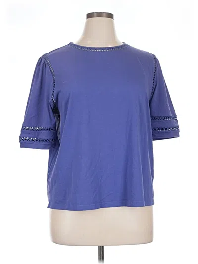Pre-owned Ann Taylor 3/4 Sleeve T-shirt In Blue