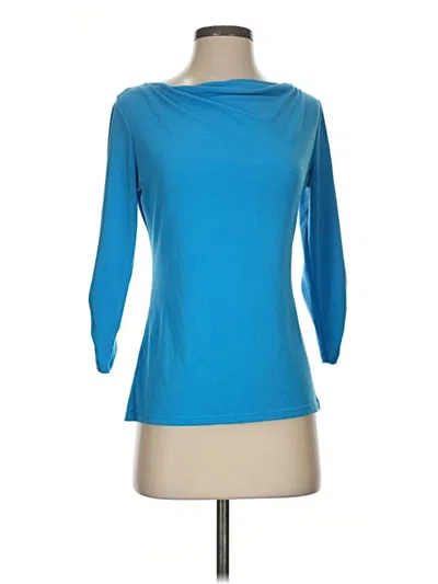 Pre-owned Ann Taylor 3/4 Sleeve T-shirt In Blue