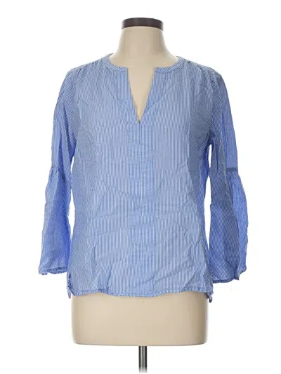 Pre-owned Ann Taylor 3/4 Sleeve T-shirt In Blue