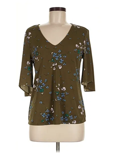 Pre-owned Ann Taylor 3/4 Sleeve T-shirt In Brown