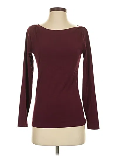 Pre-owned Ann Taylor 3/4 Sleeve T-shirt In Burgundy