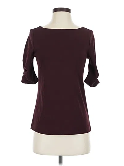 Pre-owned Ann Taylor 3/4 Sleeve T-shirt In Burgundy